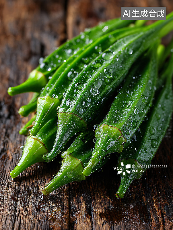 【AI数字艺术】新鲜的秋葵图片素材