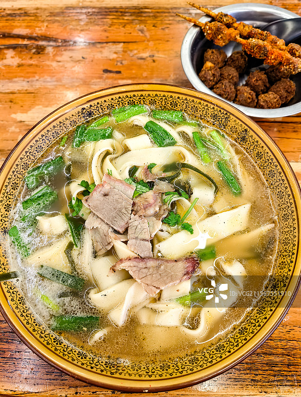 洛阳美食羊肉烩面小吃特写图片素材