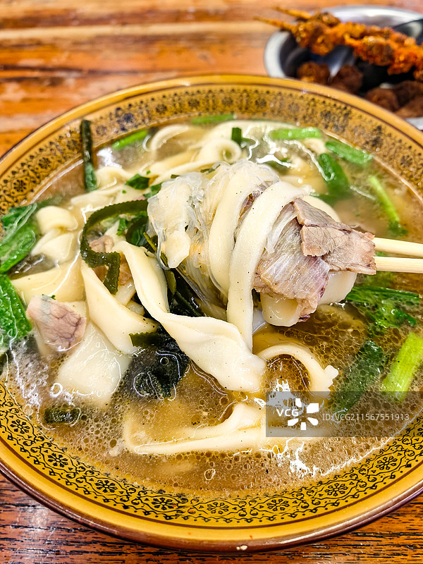 洛阳美食羊肉烩面小吃特写图片素材