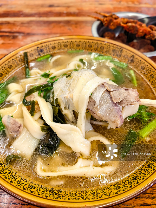 洛阳美食羊肉烩面小吃特写图片素材