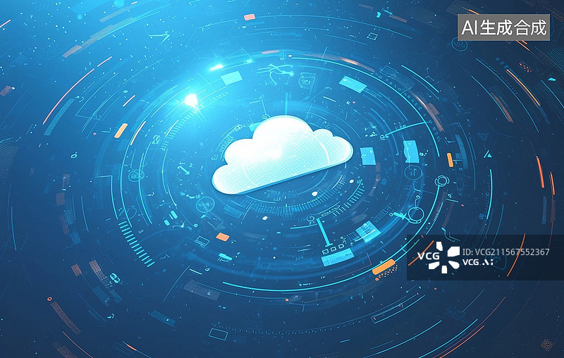 【AI数字艺术】云计算技术与数字转型图片素材