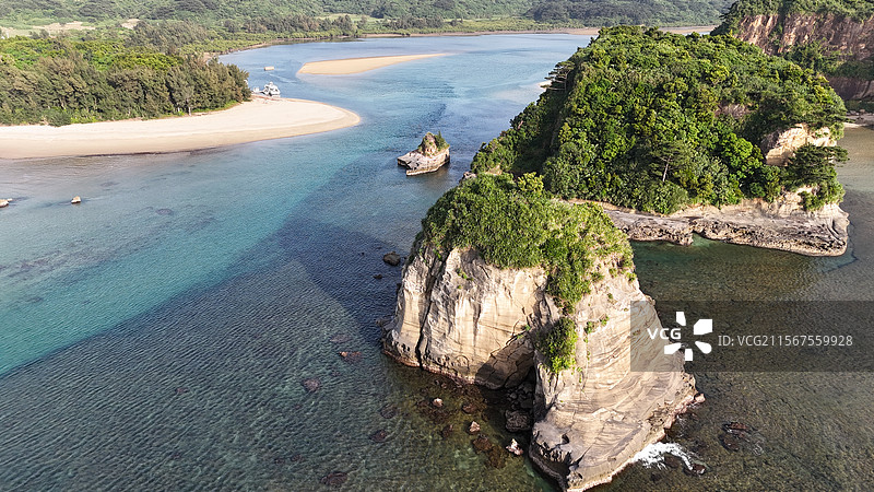 冲绳县西表岛，世界自然遗产，浦内川入海口图片素材