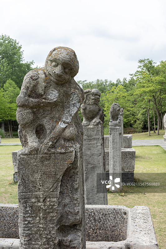 南京下马坊遗址公园-栓马桩图片素材