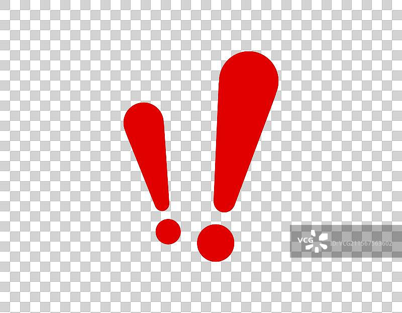 白色背景上的红色感叹号和圆点图片素材