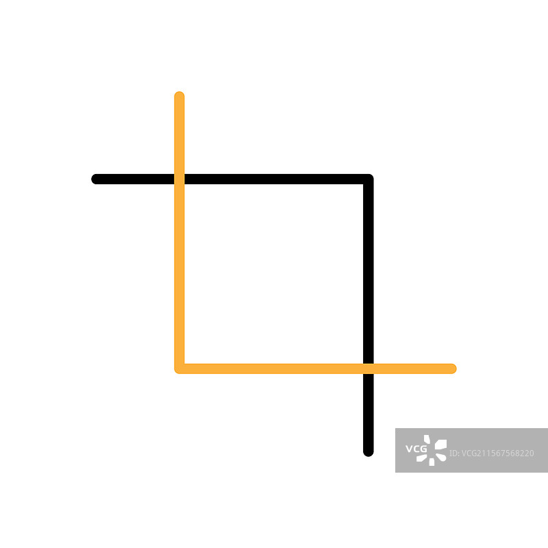 双色裁剪工具图标 平面设计图片素材