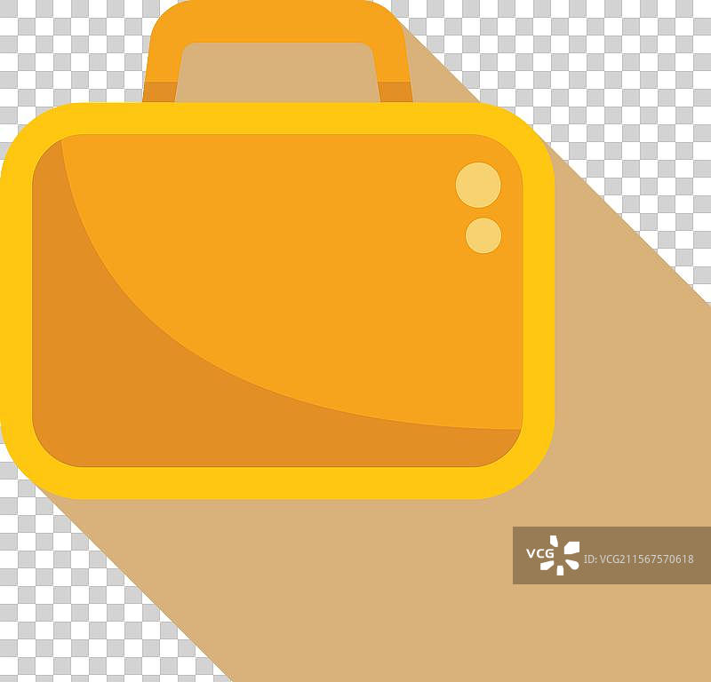 黄色公文包投射出长长的阴影，商业图标图片素材