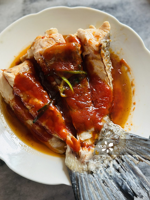 家常菜茄汁鱼尾图片素材