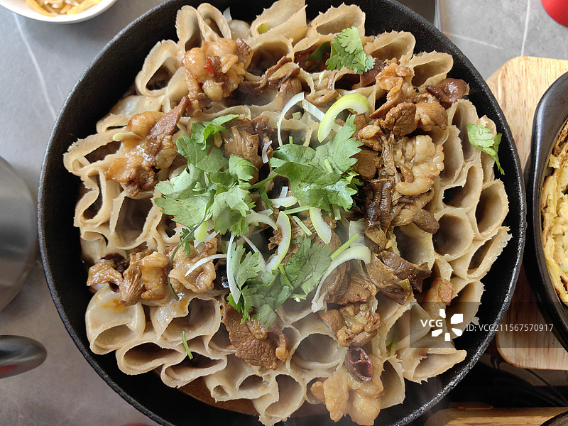 羊肉臊子莜面栲栳栳图片素材