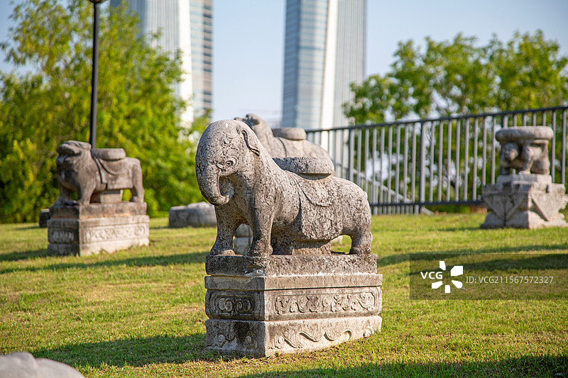 南京眼旅游区石雕园之石象（徽州四绝之石雕）图片素材