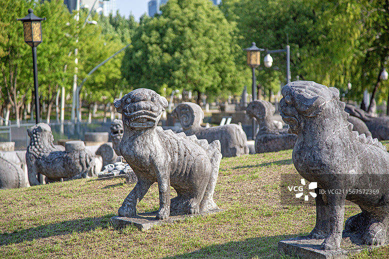 南京眼旅游区石雕园之石兽石虎（徽州四绝之石雕）图片素材