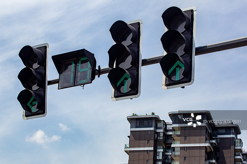 四川省绵阳市户外交通信号灯图片素材