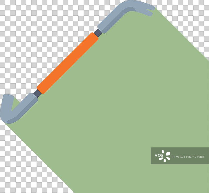 带木柄的撬棍工具，用于拔钉子图片素材