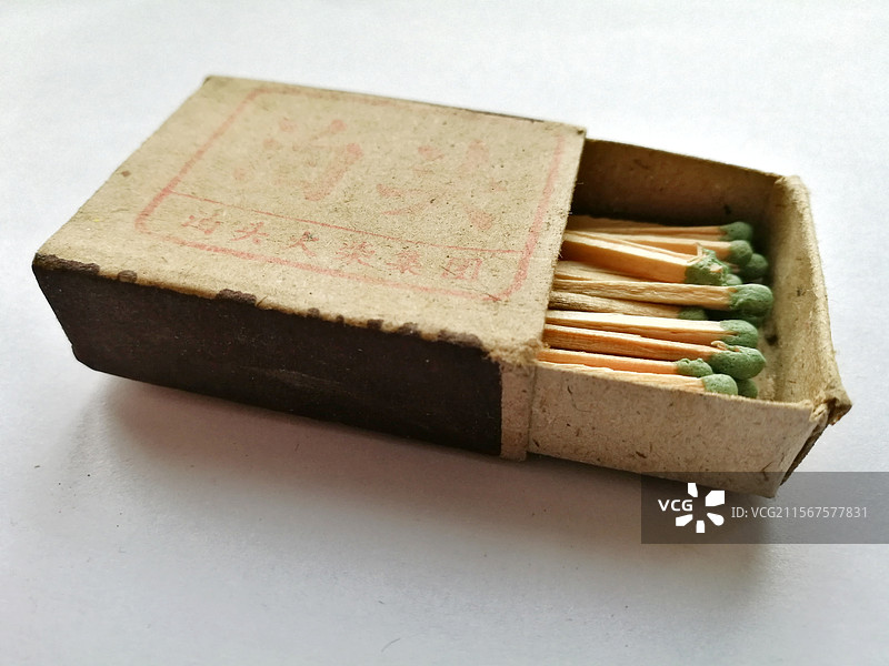 老式火柴盒。火柴。洋火。老物件。怀旧。点火。泊头火柴图片素材
