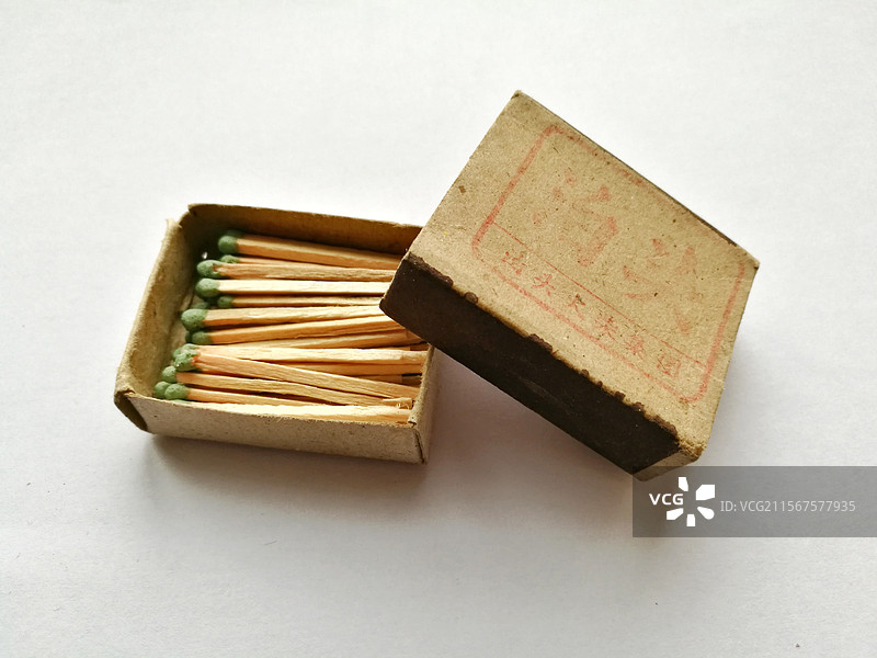 老式火柴盒。火柴。洋火。老物件。怀旧。点火。泊头火柴图片素材