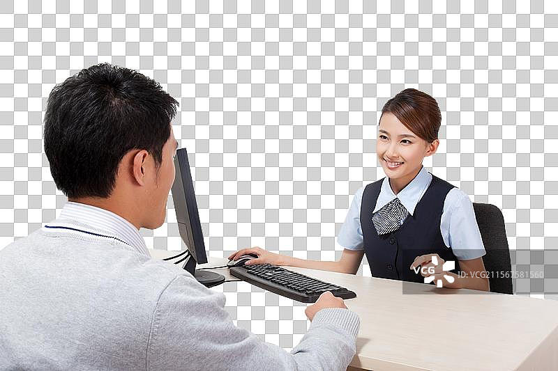 顾客和客服服务人员图片素材