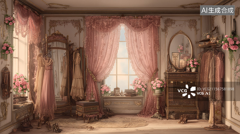 【AI数字艺术】复古风的礼服图片素材