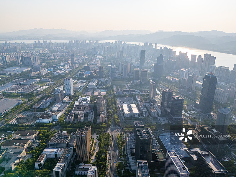 杭州市滨江高新区航拍图片素材