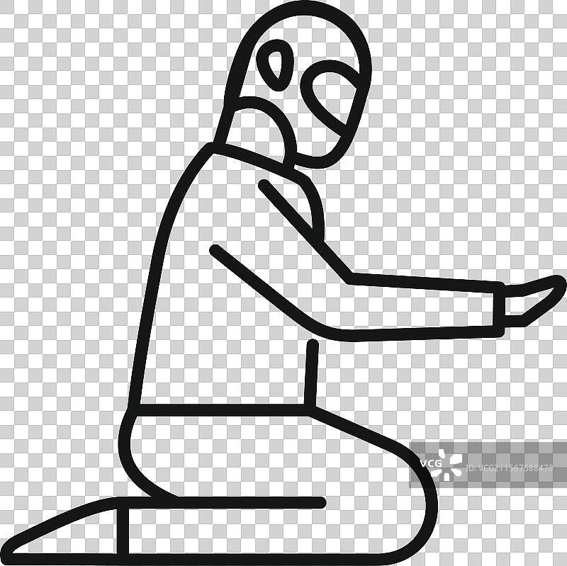 跪着请求帮助的赛车手图标轮廓图片素材