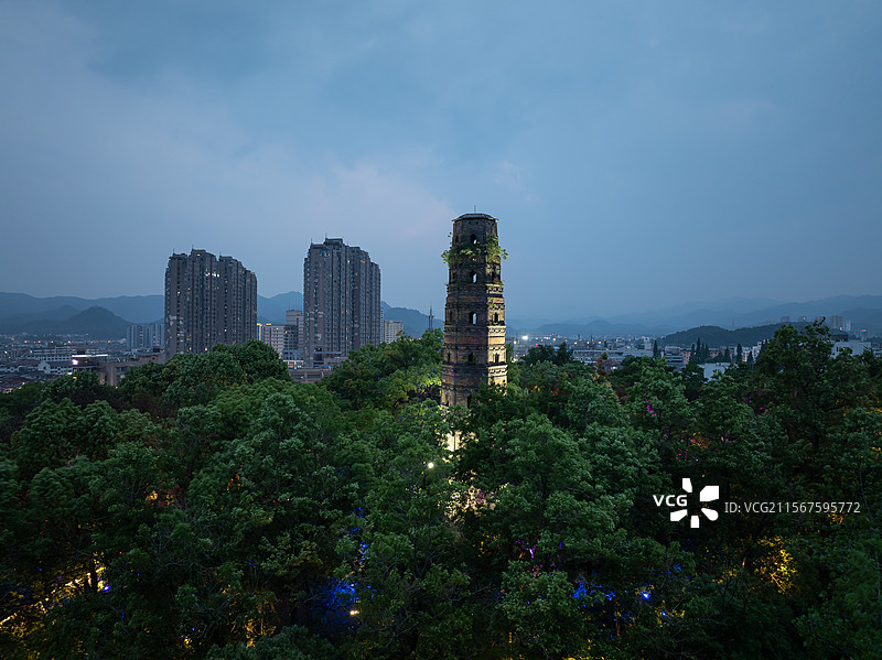浙江省金华市浦江县龙德寺塔图片素材