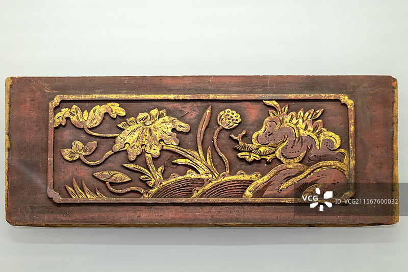 木雕花板《一品清廉》 山东省济宁市博物馆（文化中心新馆）“一品清廉·廉洁文化艺术展”图片素材