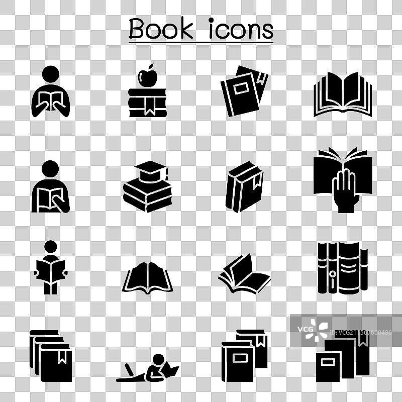 书籍图标集（图形风格）图片素材