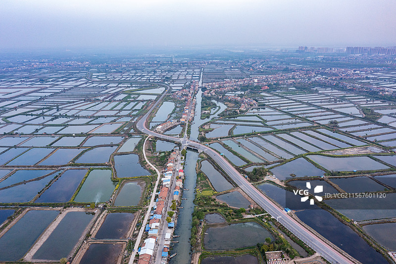 航拍湖北荆州洪湖风光及虾蟹养殖田野风光图片素材