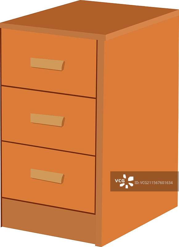 一个有三个抽屉的木制抽屉柜放在桌子上图片素材