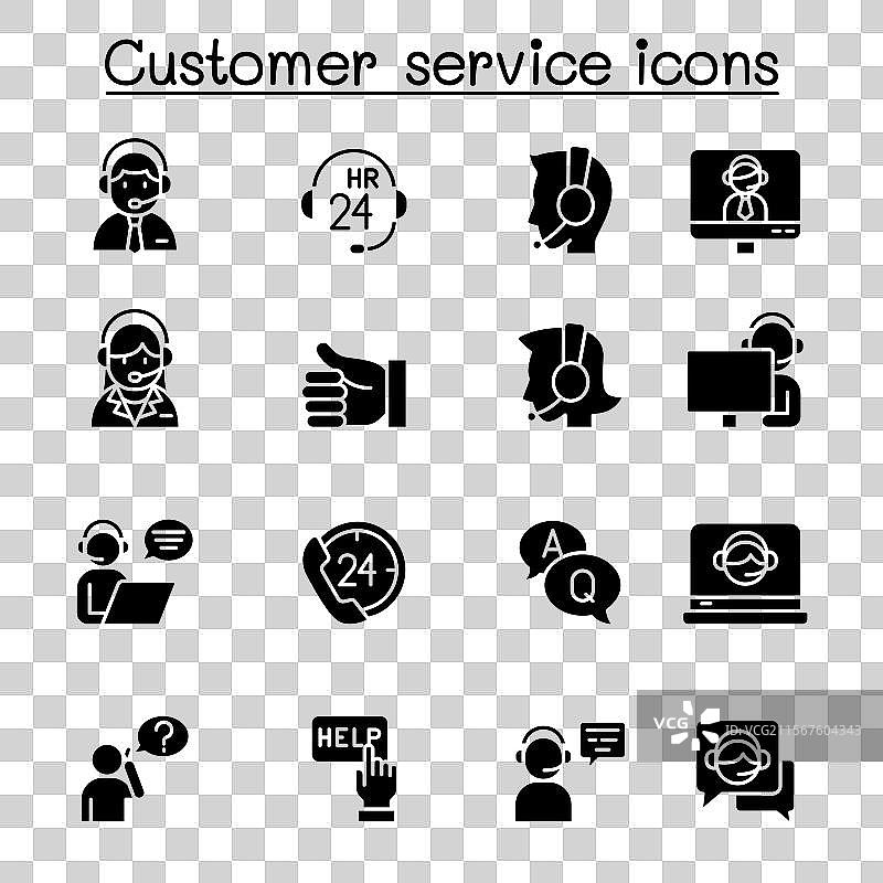客户服务相关图标集包含图片素材