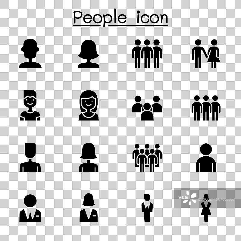 人群图标集（图形风格）图片素材