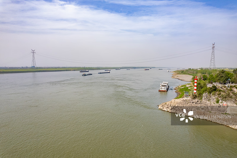 航拍湖北赤壁市三国赤壁古战场景区图片素材