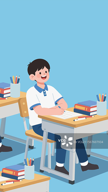 在教室里学习的学生图片素材