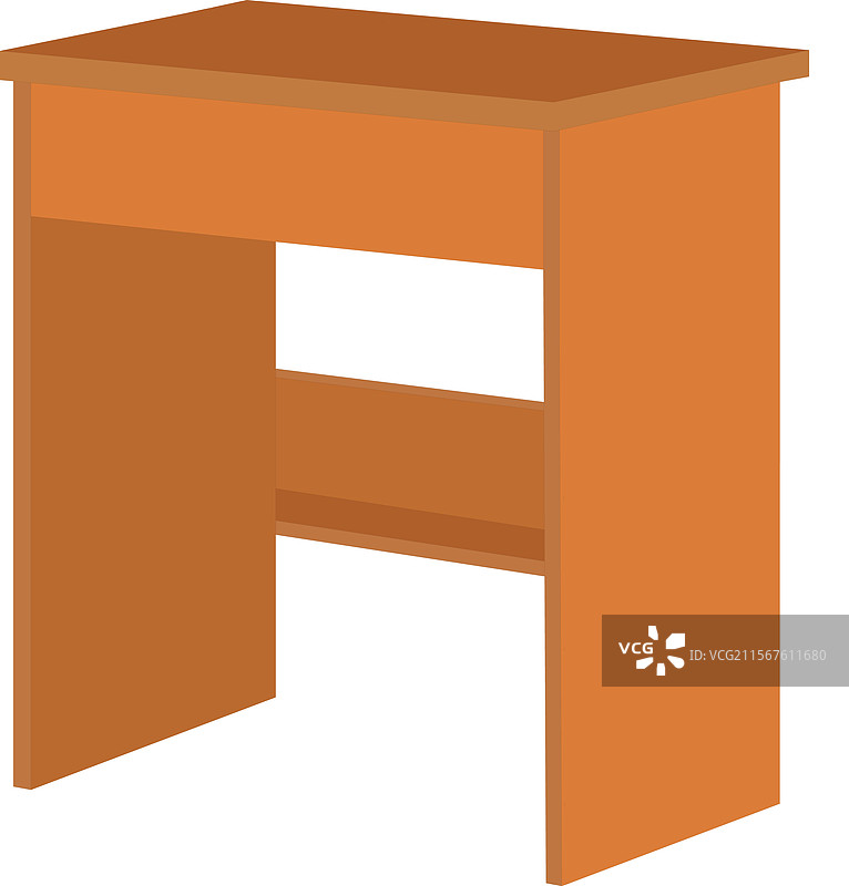 一个带有上层架子的木桌图片素材