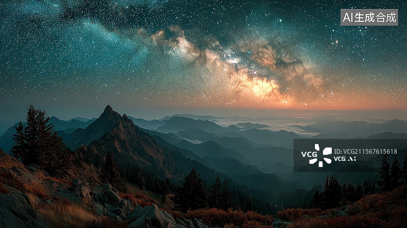 【AI数字艺术】神秘的星空图片素材