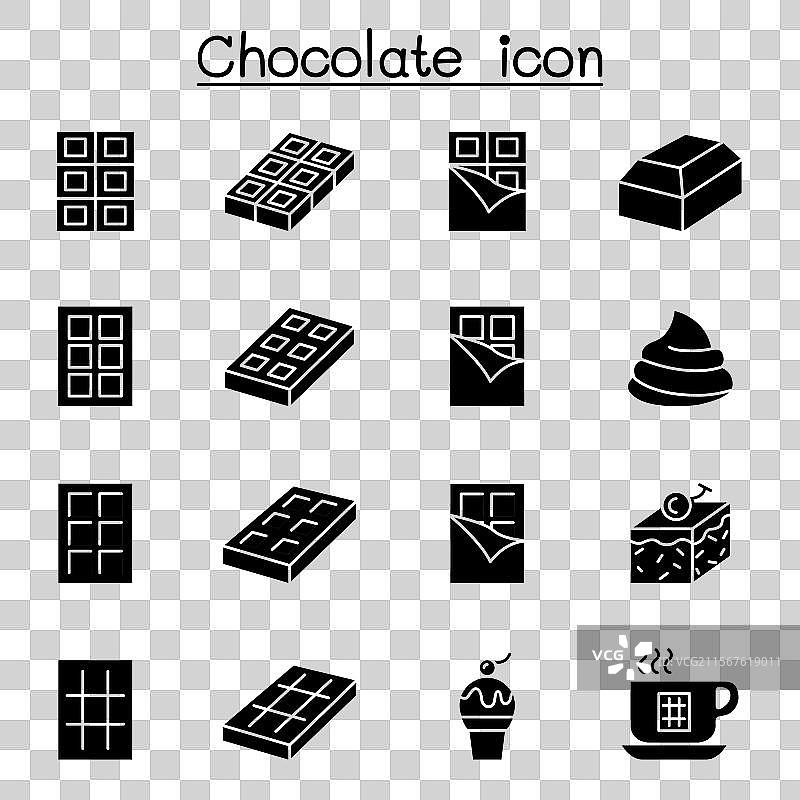 巧克力图标集（字形风格）图片素材