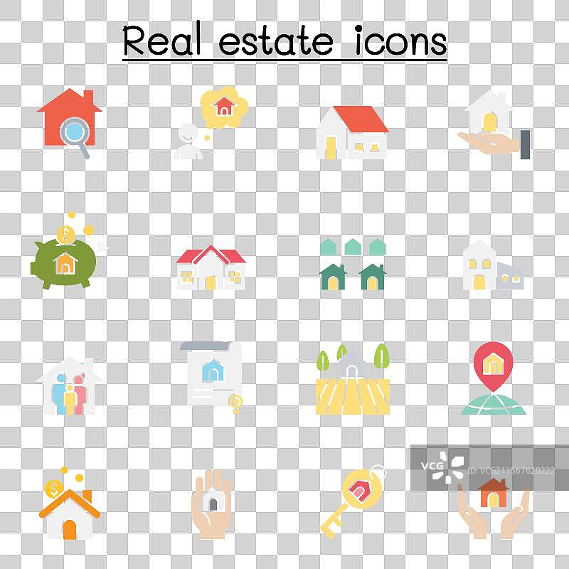 平面风格的房地产套件图片素材