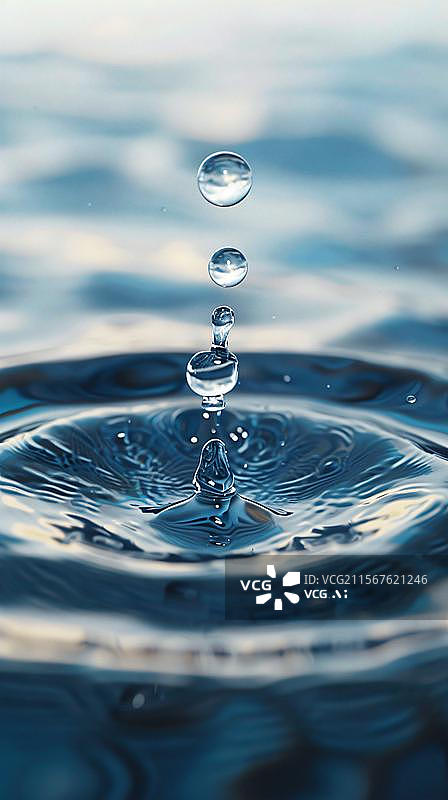 【AI数字艺术】水滴涟漪的瞬间 平静水面的律动 湖水涟漪的高角度全景图片素材