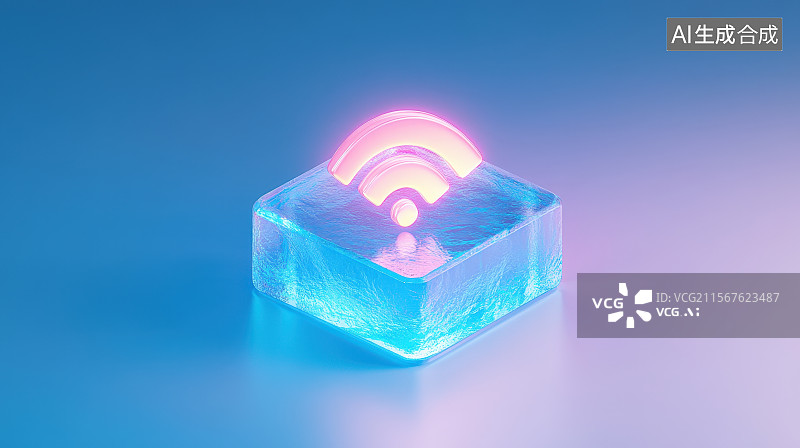 【AI数字艺术】3D渲染无线技术WIFI路由器信号等级图标图片素材