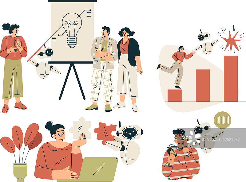 与人类的人工智能技术图片素材