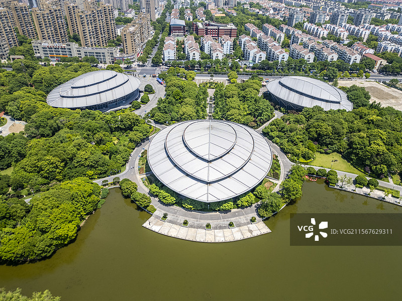 杭州城北体育公园航拍图片素材