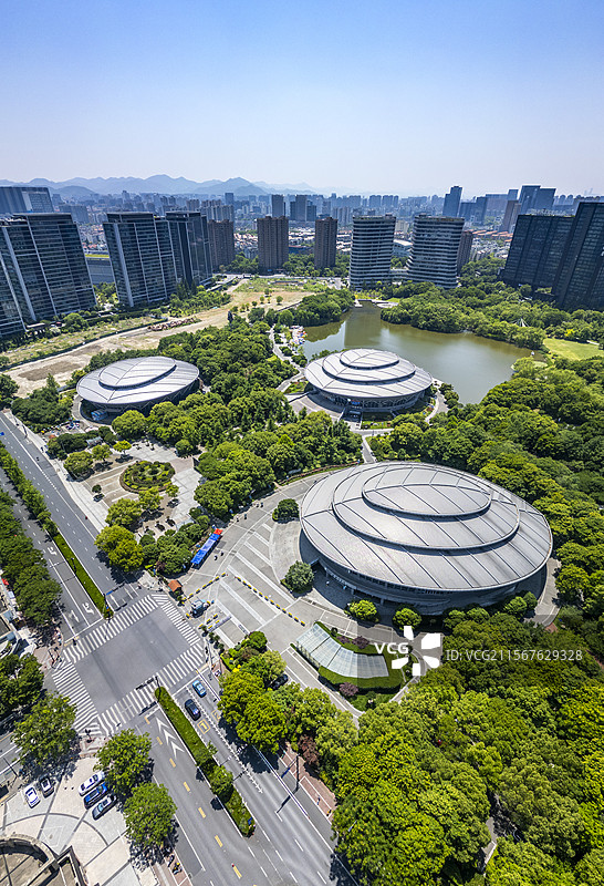 杭州城北体育公园航拍图片素材