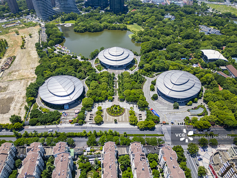 杭州城北体育公园航拍图片素材