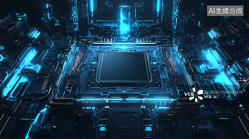 【AI数字艺术】抽象未来电路图图片素材