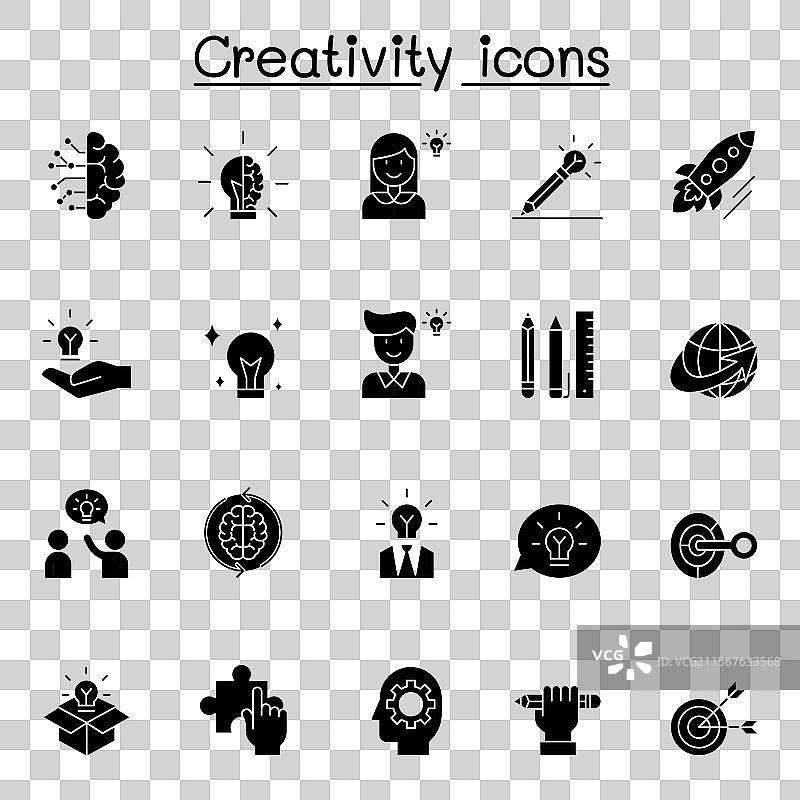 创意图标集，采用图形风格图片素材