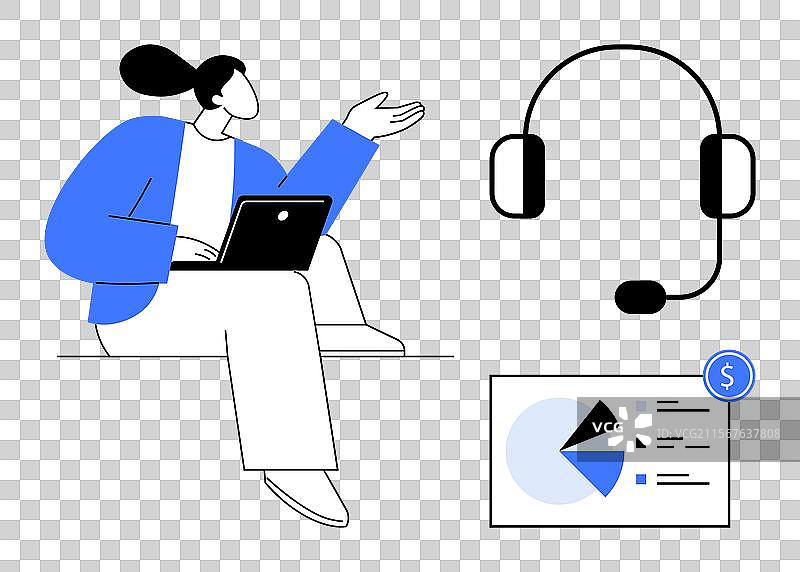 客户支持专员正在分析数据图片素材