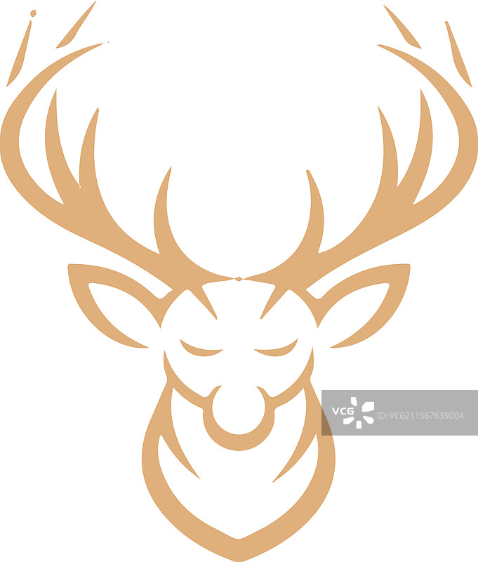 一个发光的鹿头标志图片素材