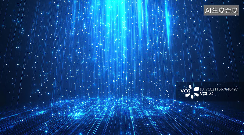 【AI数字艺术】蓝色光效背景图片素材