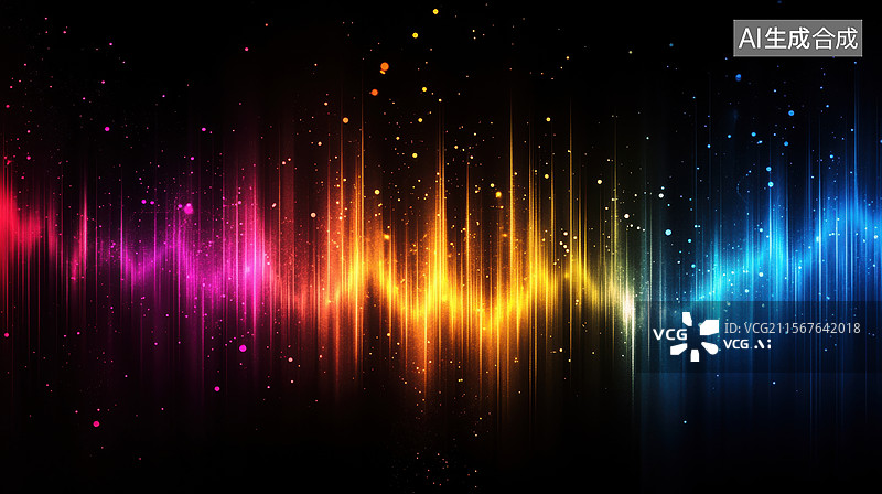 【AI数字艺术】彩色声波光谱图图片素材