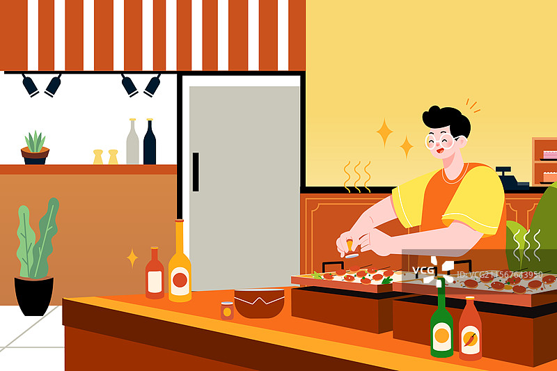 卡通夏季夏天暑期生活学生朋友闺蜜情侣下午茶奶茶聚会美食餐饮休闲娱乐活动冲浪游泳海边风景渐变矢量插画图片素材