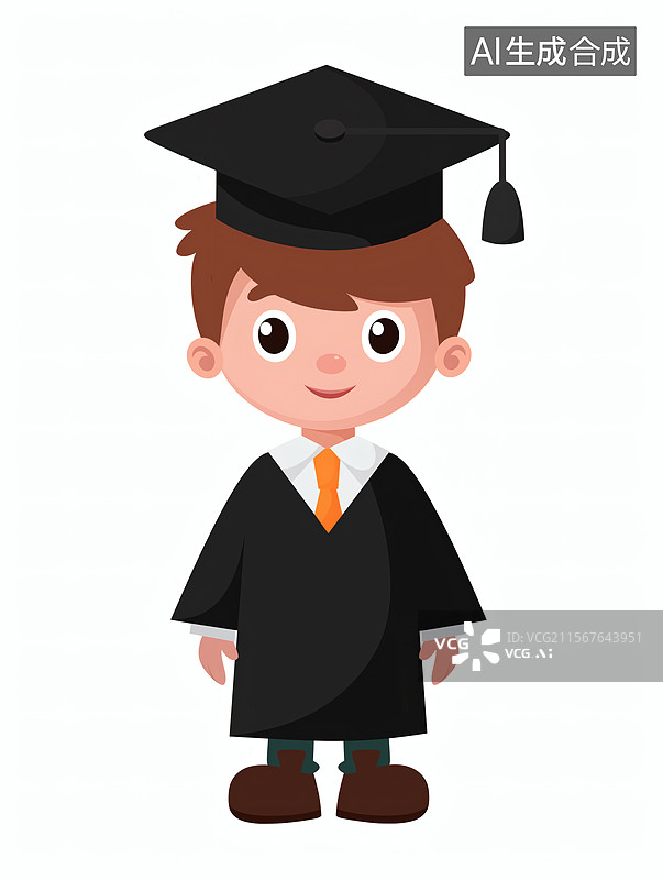 【AI数字艺术】毕业生卡通形象图片素材