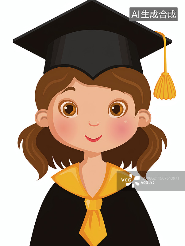 【AI数字艺术】毕业生卡通形象图片素材